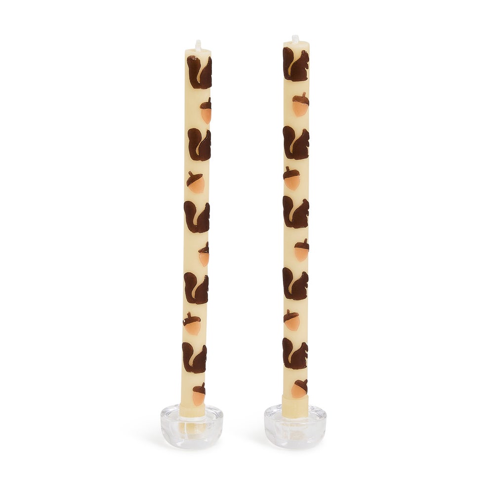 Mackenzie-chilllds Squirrels & Acorns Dinner Candles, Set of 2
