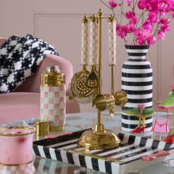 Alternative view of MACKENZIE-CHILDS Mackenzie-chilllds Rosy Check 3260 Gold Cocktail Set
