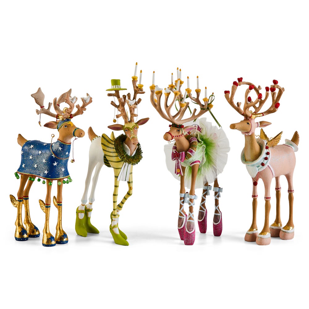 MACKENZIE-CHILDS Mackenzie-chilllds Patience Brewster Dash Away Reindeer Figure Set-B