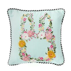 MACKENZIE-CHILDS Mackenzie-chilllds Floral Bunny Embroidered Throw Pillow