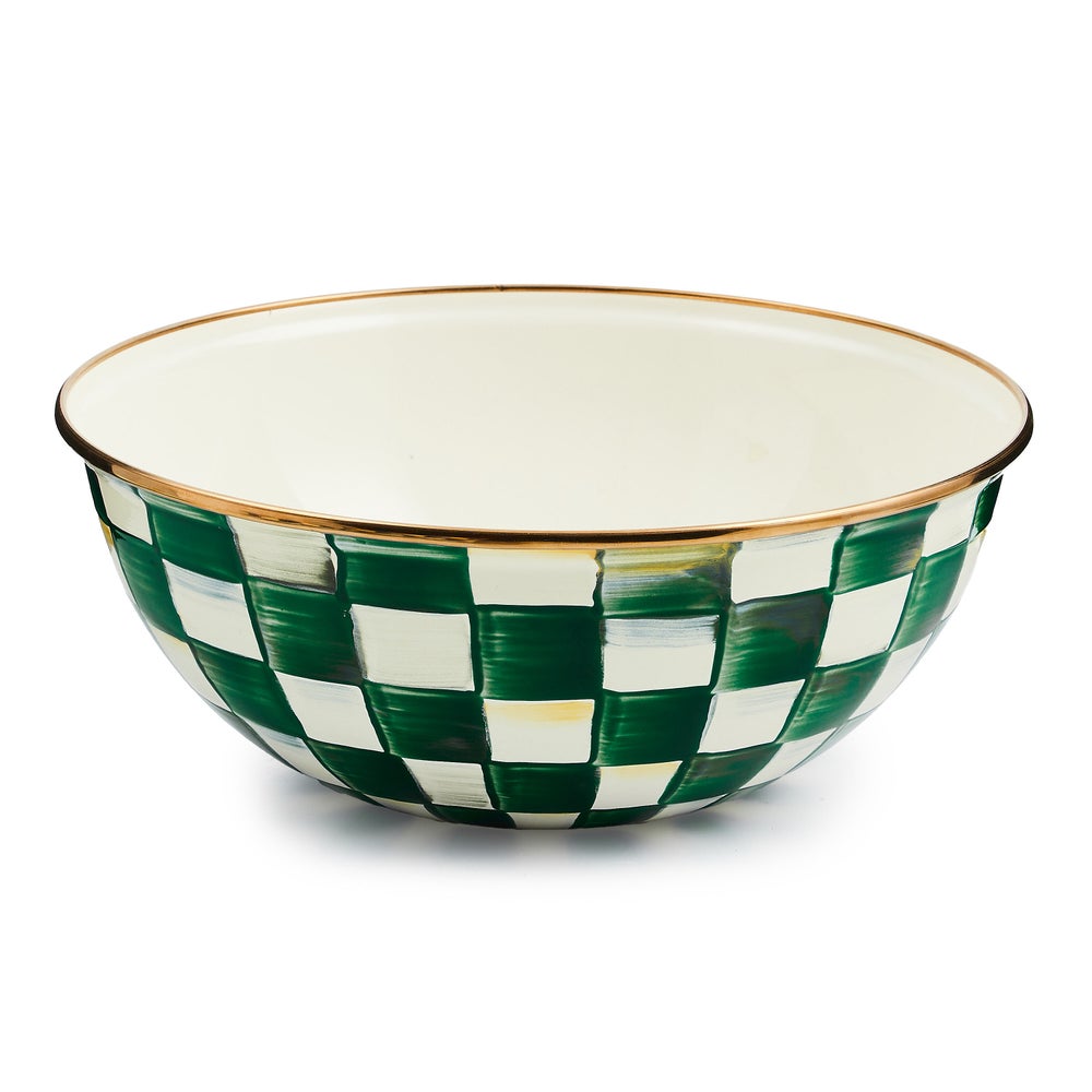 Emerald Check Enamel Everyday Bowl - Image 4