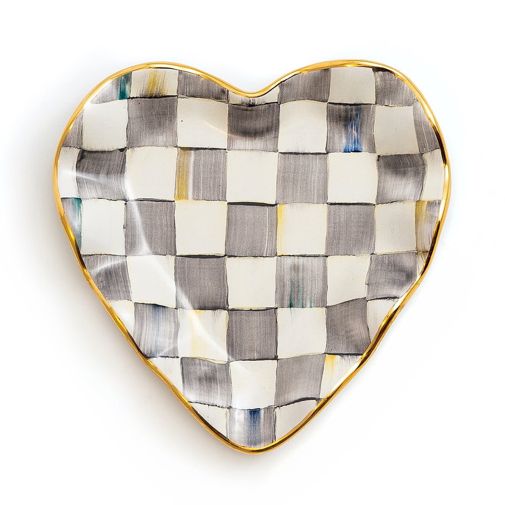 Check Fluted Ceramic Heart Plate - Image 5