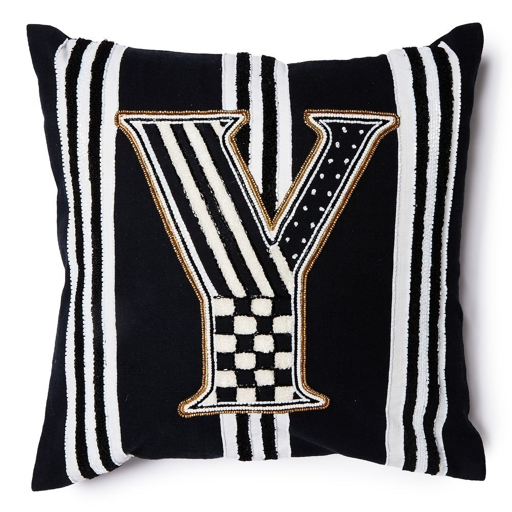 MACKENZIE-CHILDS Mackenzie-chilllds Monogram Throw Pillow - Image 10