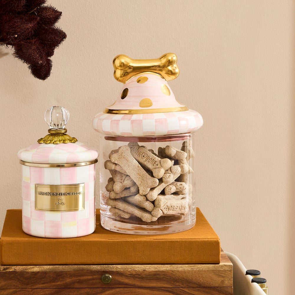 MACKENZIE-CHILDS Mackenzie-chilllds Rosy Check Canine Cookie Jar - Image 2