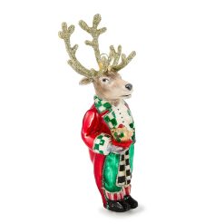 Alternative view of Check It Out Reindeer Butler Ornament