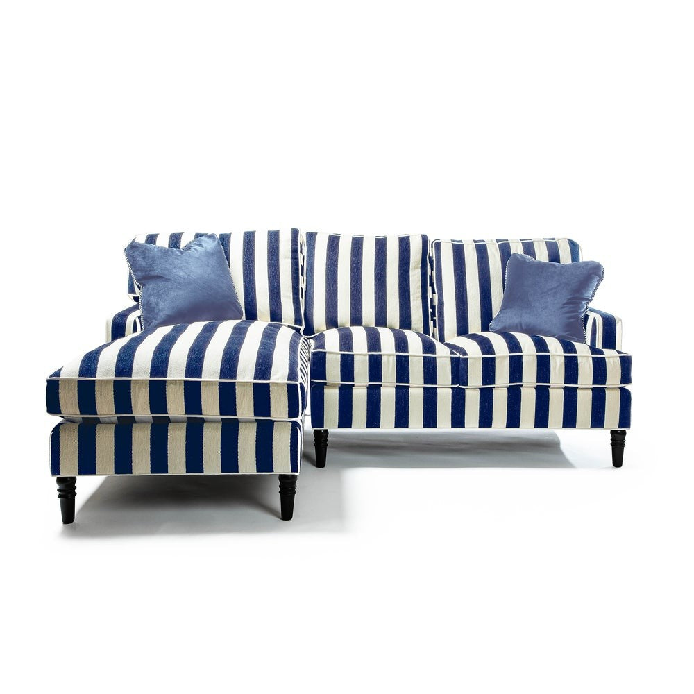 MACKENZIE-CHILDS Mackenzie-chilllds Marquee Navy Stripe Furniture Collection - Image 2