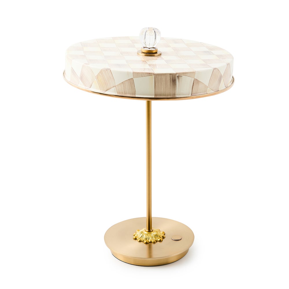 MACKENZIE-CHILDS Mackenzie-chilllds Enamel Check LED Disk Table Lamp - Image 5
