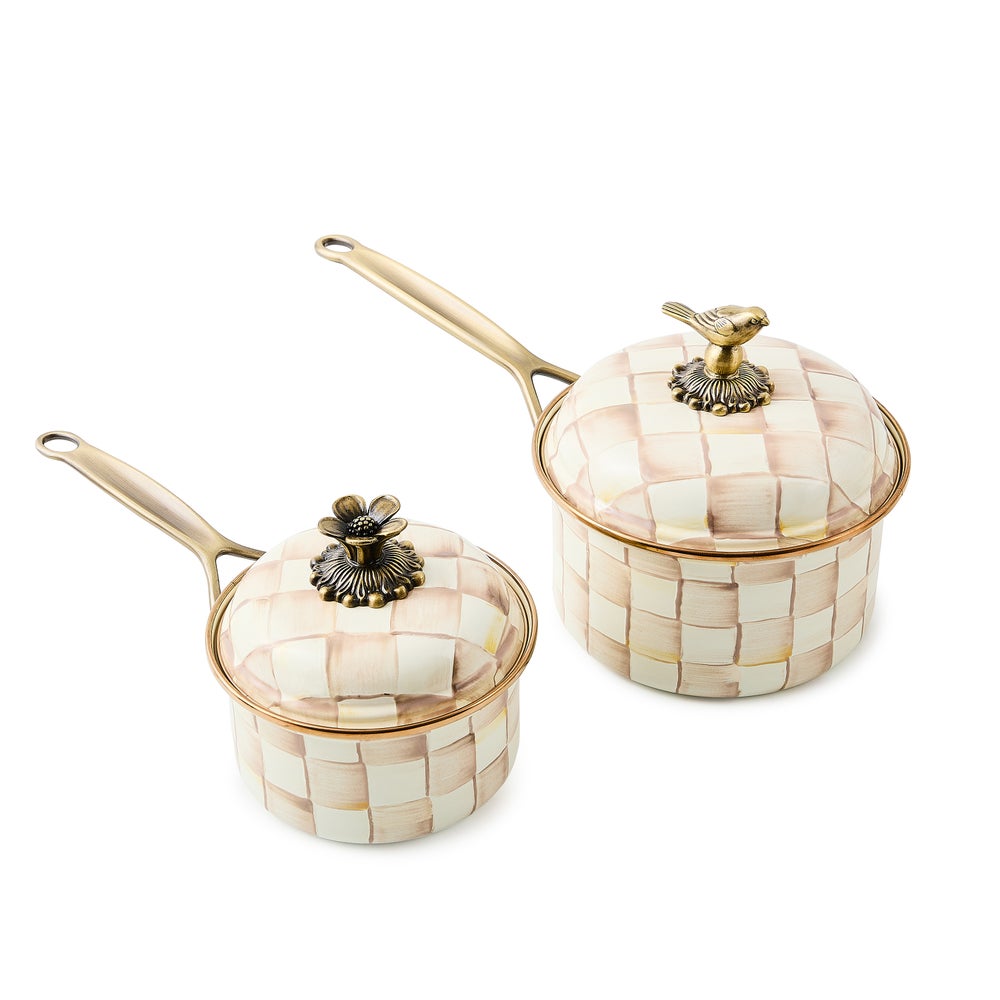 MACKENZIE-CHILDS Mackenzie-chilllds Mocha Check Cookware - Image 10