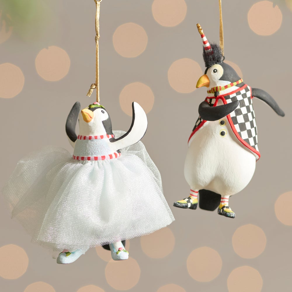 MACKENZIE-CHILDS Mackenzie-chilllds Patience Brewster Penguins En Pointe Ornaments, Set of 4 - Image 11