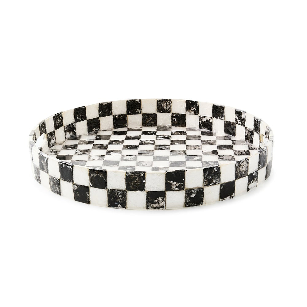 Check Capiz Round Tray - Image 5