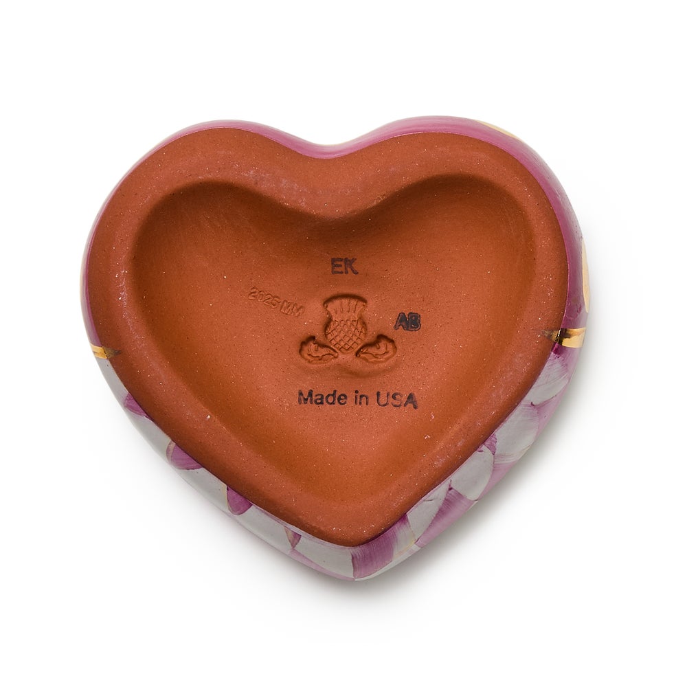 MACKENZIE-CHILDS Mackenzie-chilllds Pink Dotty Heart Ceramic Decor - Image 4