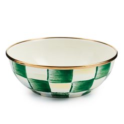 Emerald Check Enamel Everyday Bowl