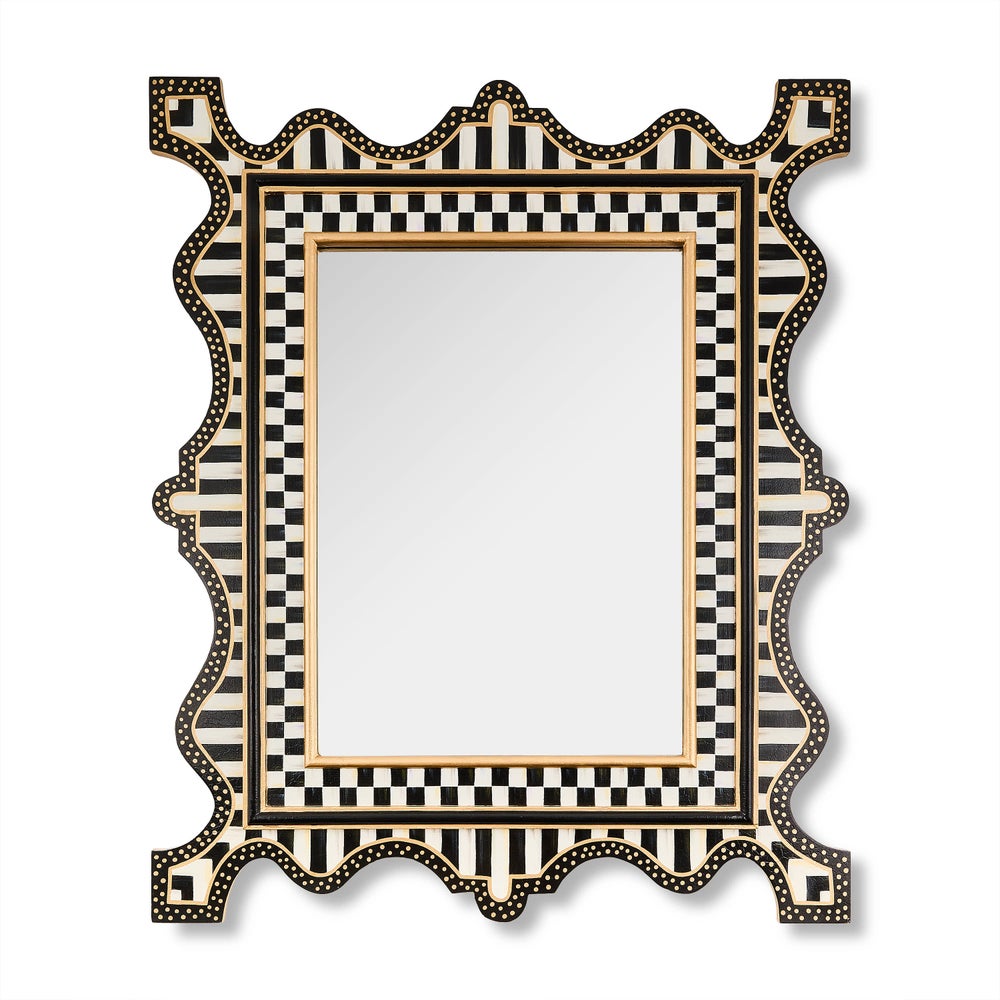 Check & Stripe Wall Mirror - Image 2