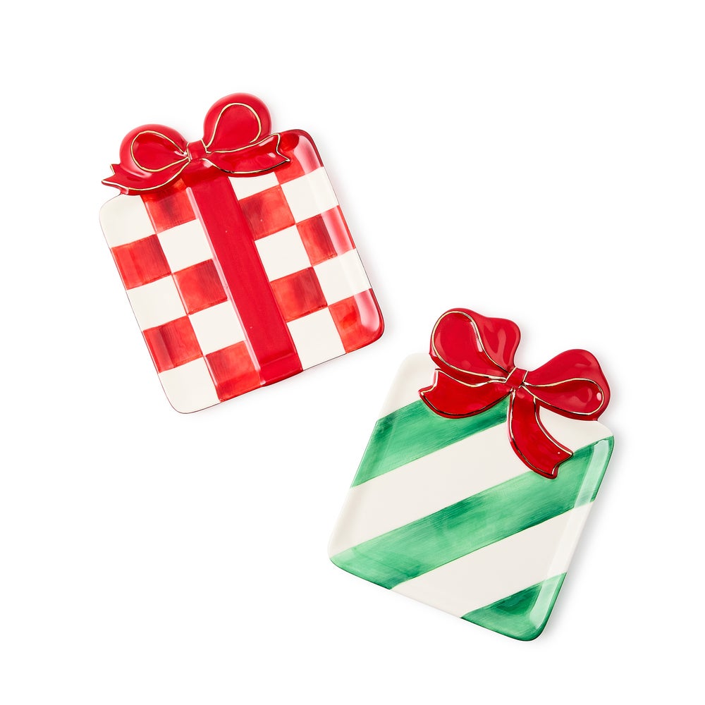 Check It Out Ceramic Dessert Plates, Set of 2 - Image 2