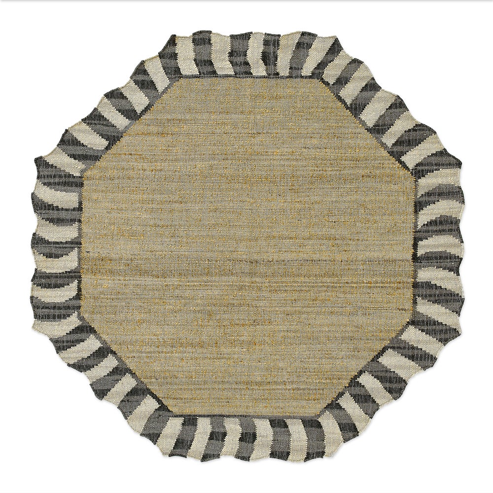 MACKENZIE-CHILDS Mackenzie-chilllds Jute Scalloped Black & White Rug - Image 12