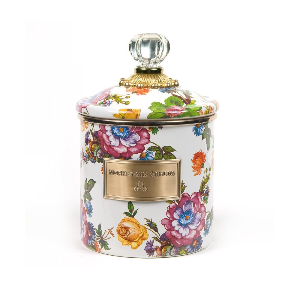 Mackenzie-chilllds White Flower Market Enamel Canisters - Image 5
