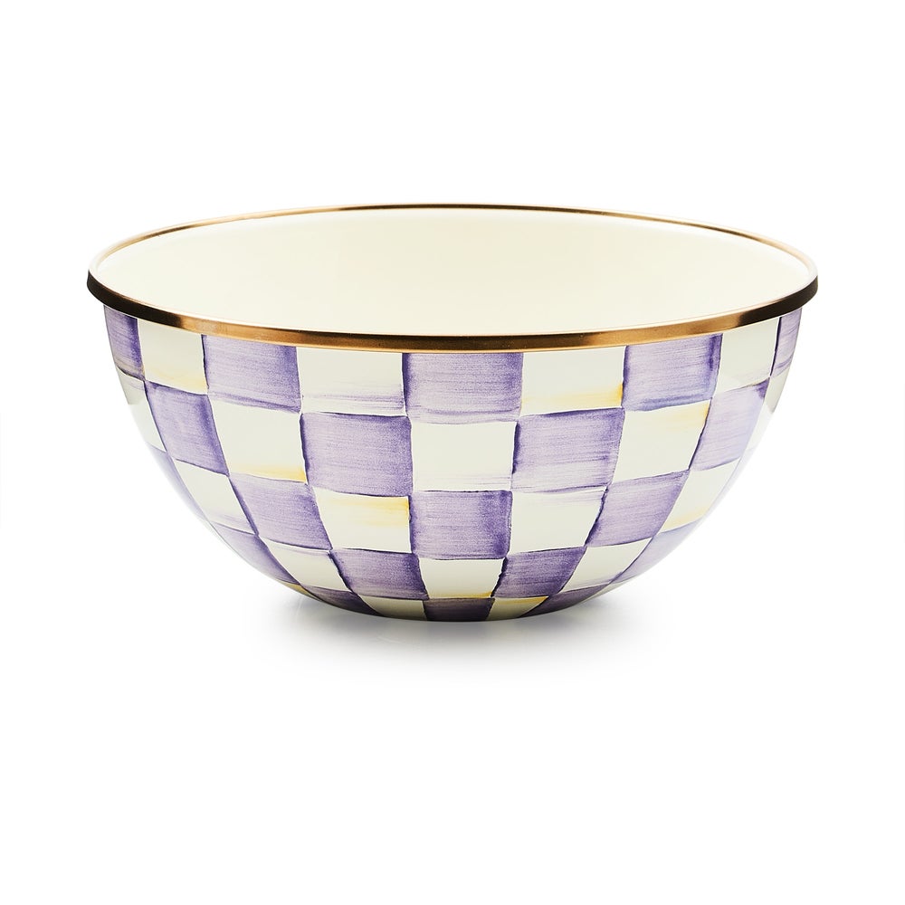 Mackenzie-chilllds Violet Check Enamel Everyday Bowl - Image 6