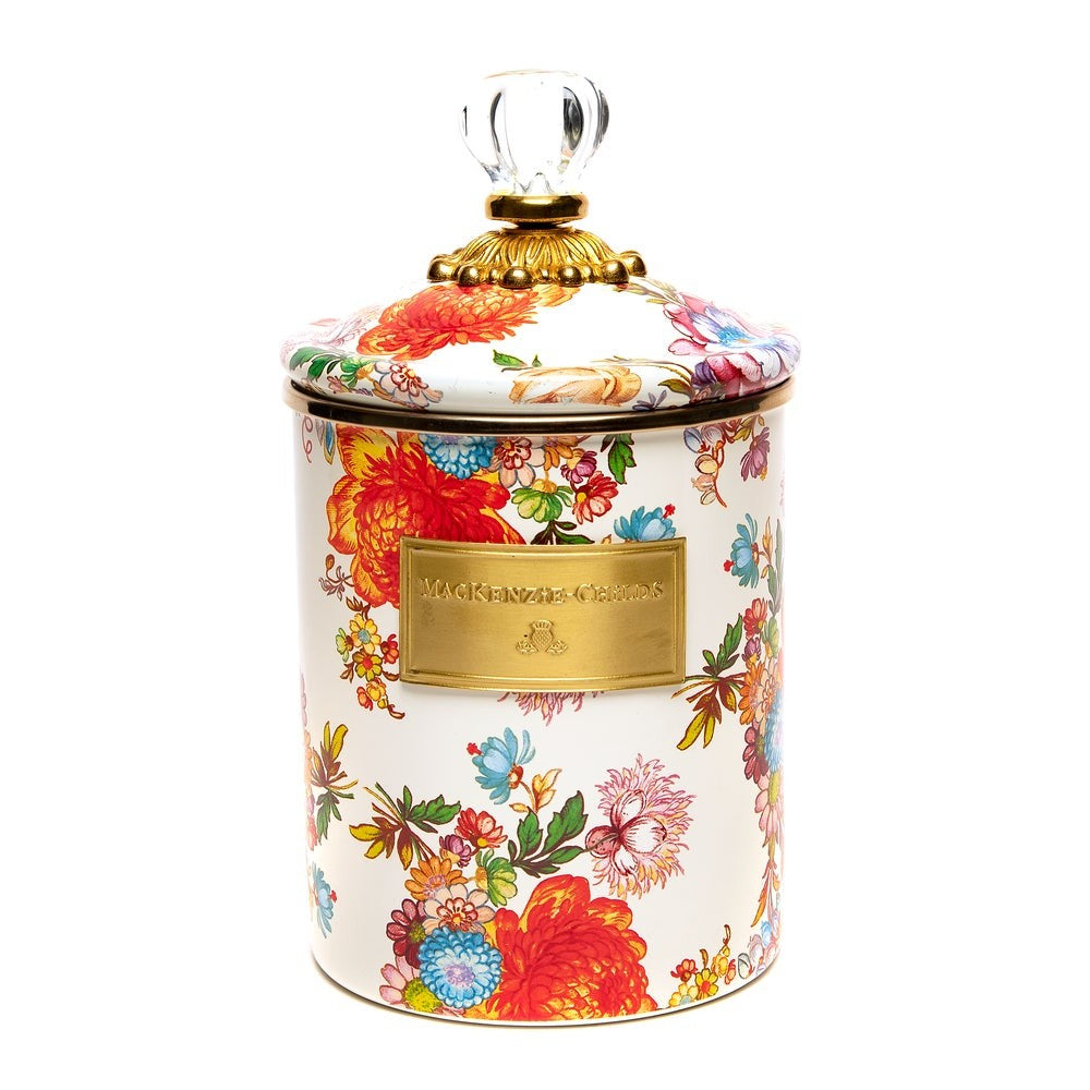 Mackenzie-chilllds White Flower Market Enamel Canisters - Image 3
