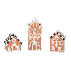 MACKENZIE-CHILDS Mackenzie-chilllds Gingerbread Village Candle Holders, Set of 3