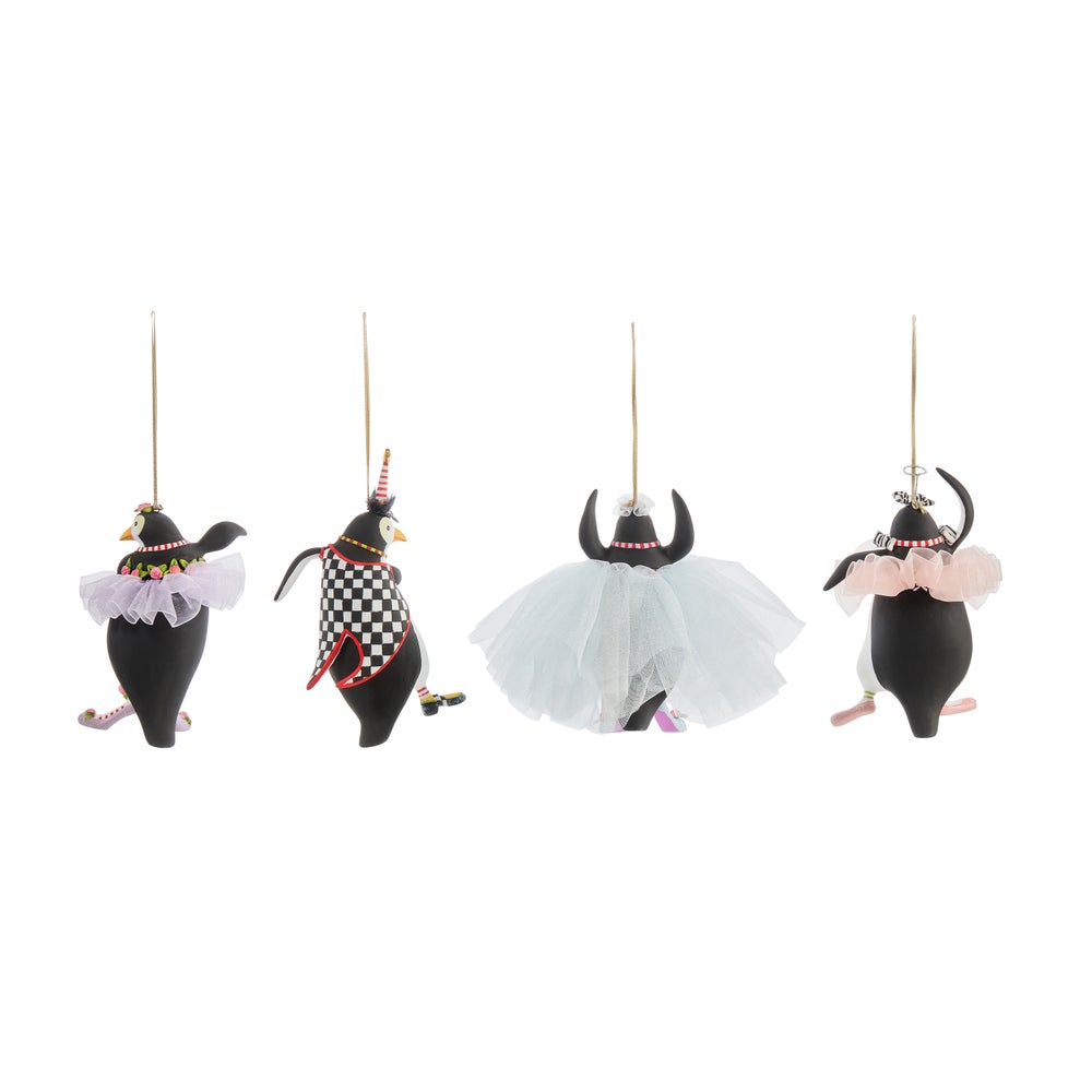 MACKENZIE-CHILDS Mackenzie-chilllds Patience Brewster Penguins En Pointe Ornaments, Set of 4 - Image 9