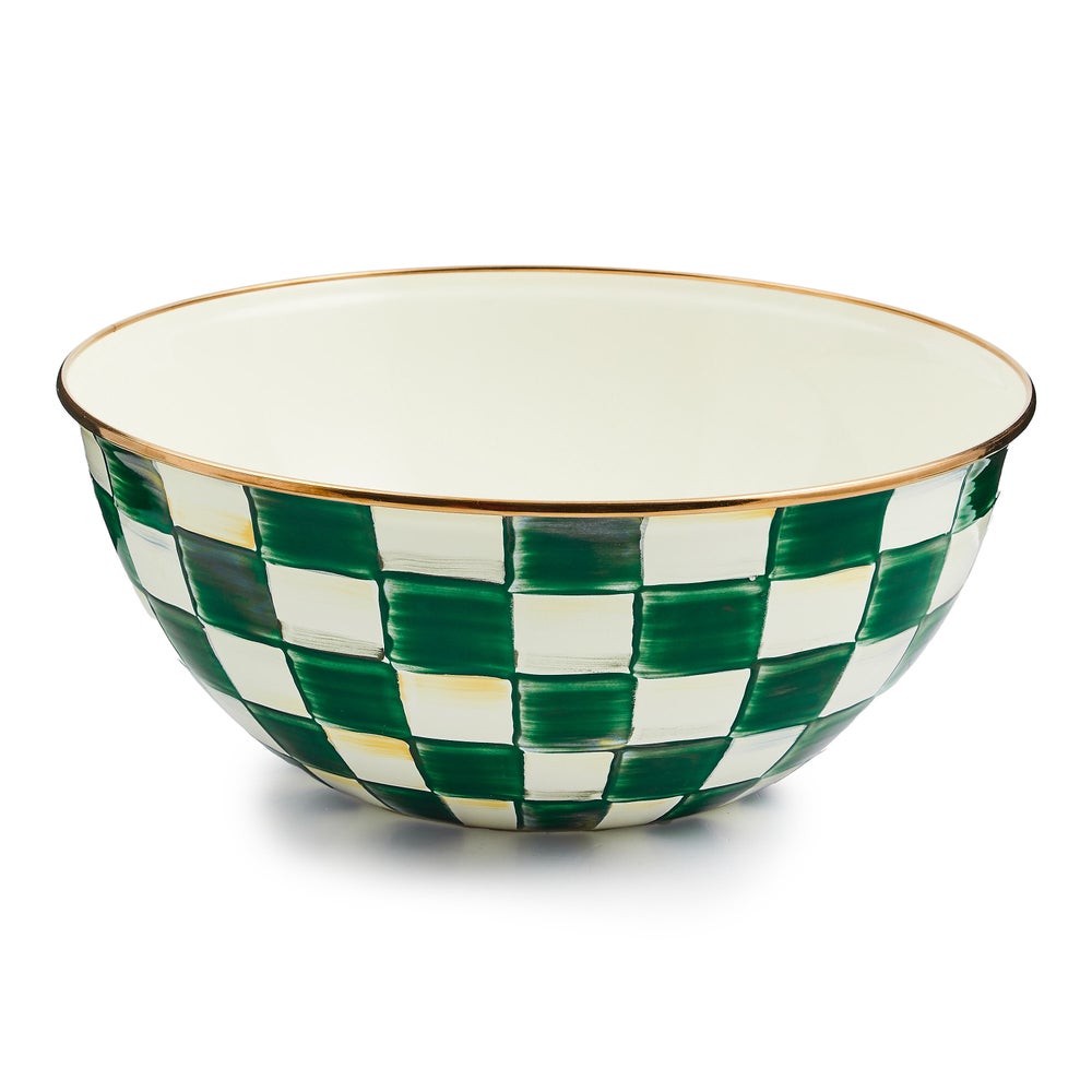 Emerald Check Enamel Everyday Bowl - Image 5