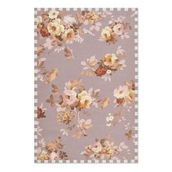 Mackenzie-chilllds Taupe Wild Rose Washable Rug