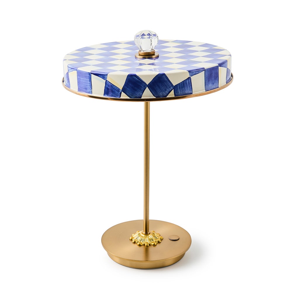 MACKENZIE-CHILDS Mackenzie-chilllds Enamel Check LED Disk Table Lamp - Image 6