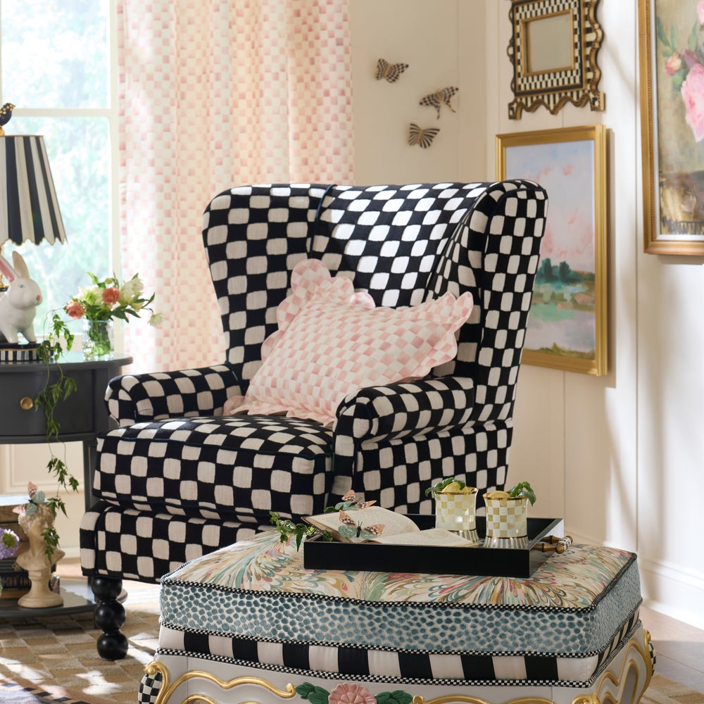 Check Reversible Scalloped Lumbar Throw Pillow - Image 4