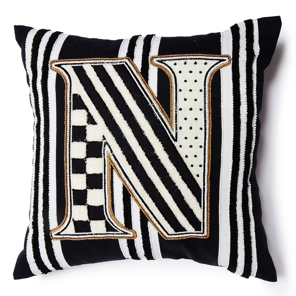 MACKENZIE-CHILDS Mackenzie-chilllds Monogram Throw Pillow - Image 5