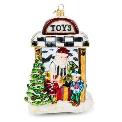 MACKENZIE-CHILDS Mackenzie-chilllds Santa??s Toy Store Glass Ornament
