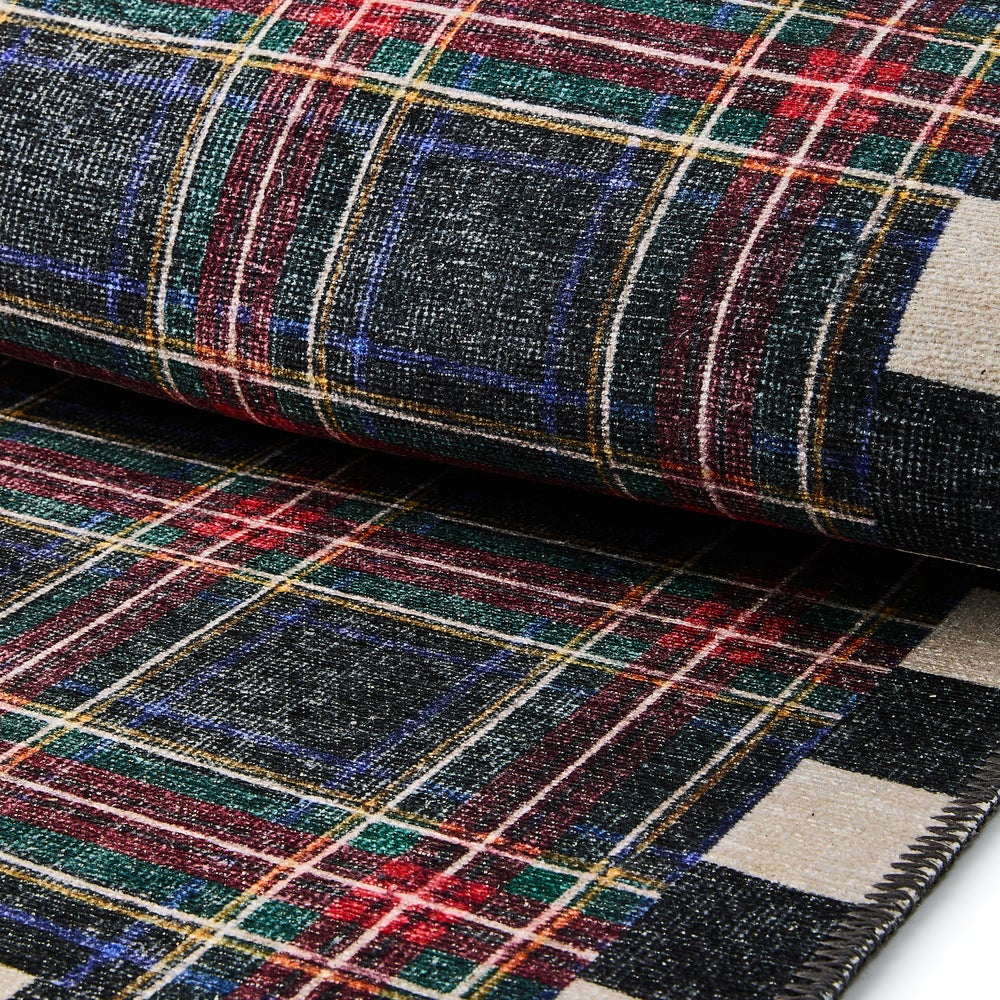 Mackenzie-chilllds Stewart Tartan Black 2’6″ x 10′ Washable Runner - Image 2