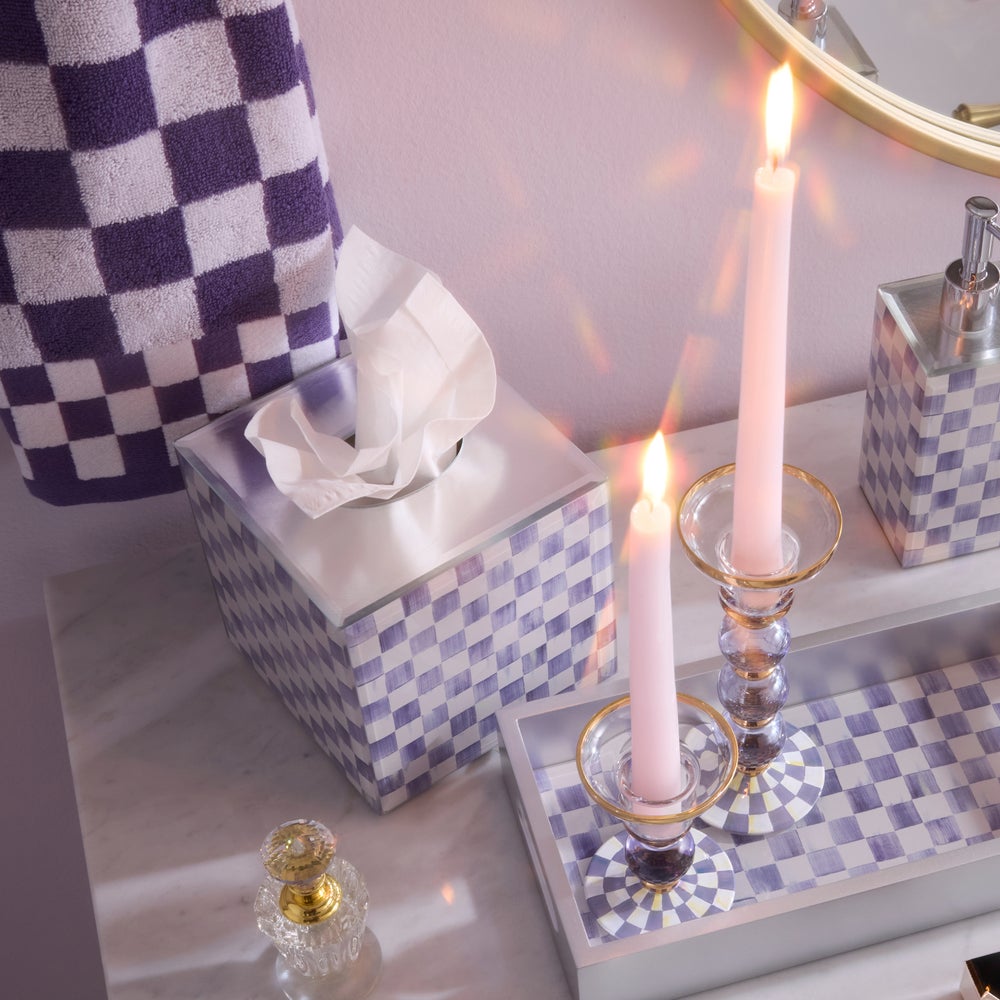 Mackenzie-chilllds Violet Check Glass Bath Collection - Image 6
