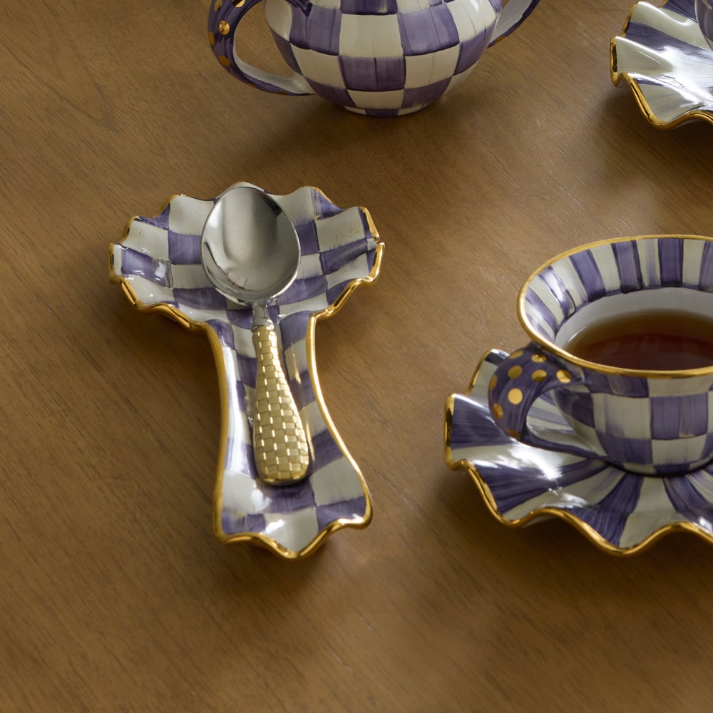 Check Ceramic Spoon Rest - Image 3