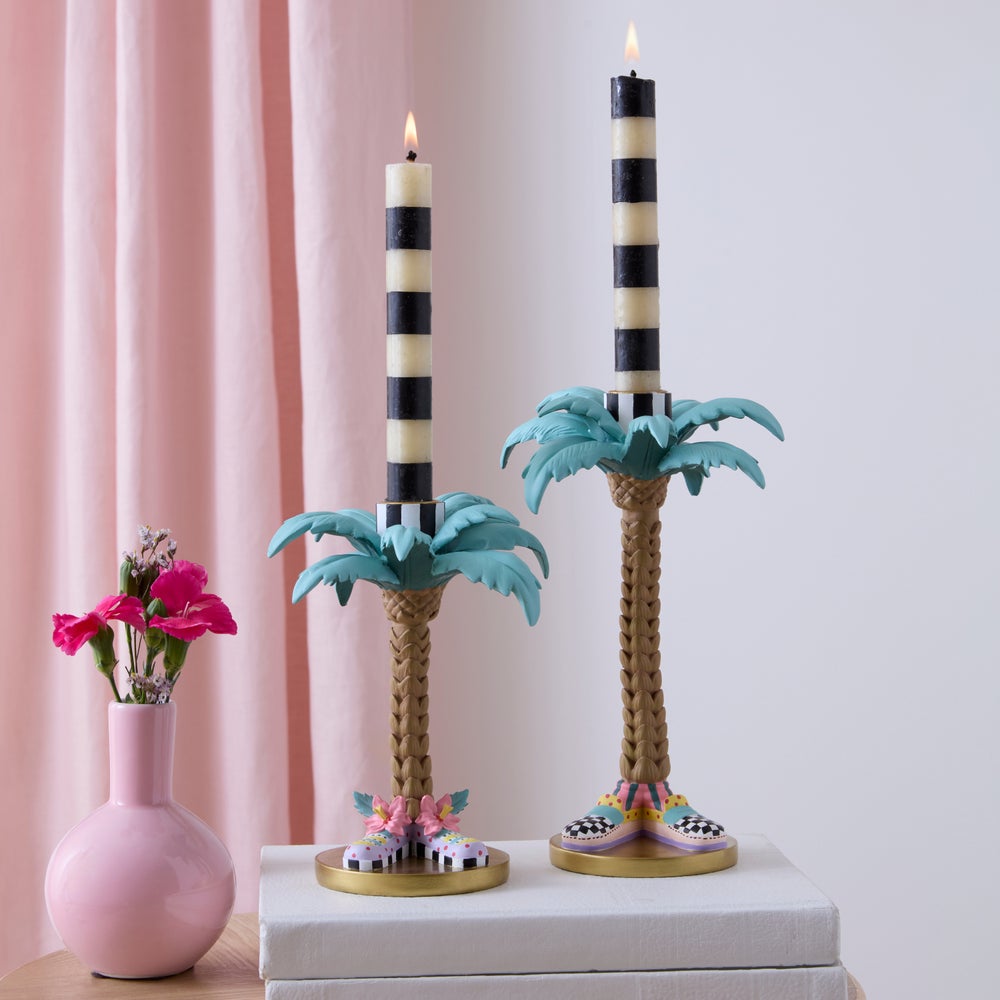 MACKENZIE-CHILDS Mackenzie-chilllds Patience Brewster Palm Tree Candle Holders, Set of 2 - Image 6