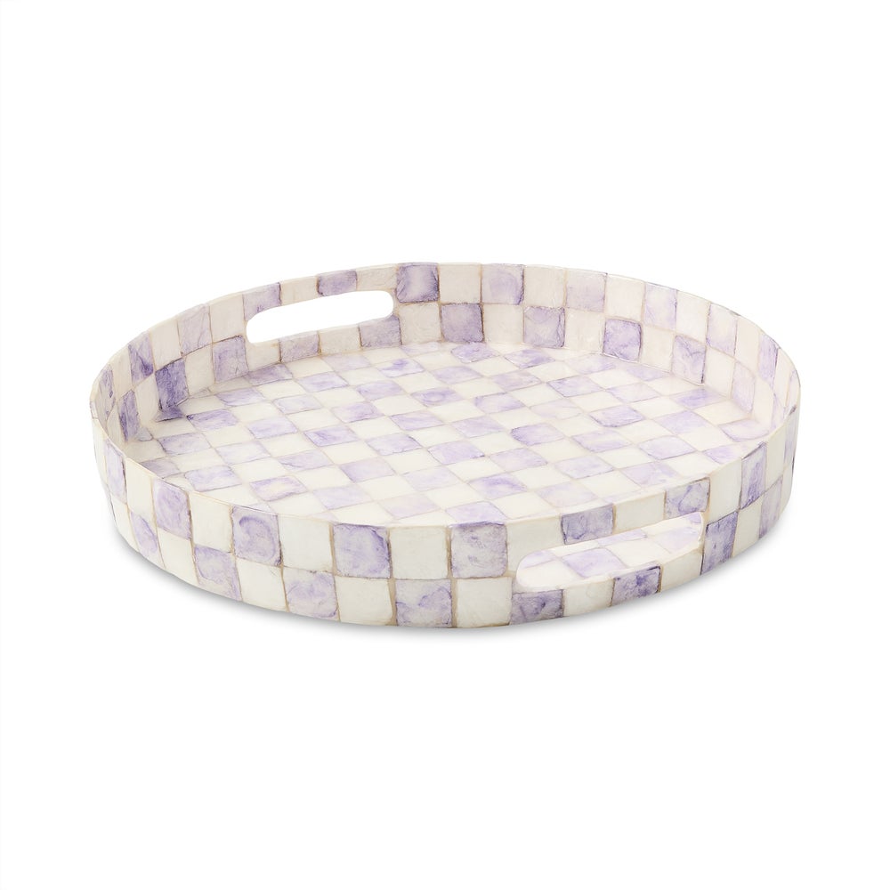 Check Capiz Round Tray - Image 4