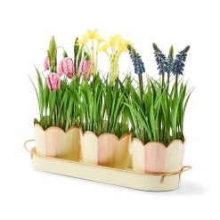 Alternative view of MACKENZIE-CHILDS Mackenzie-chilllds Rosy Stripe Triple Potted Blooms