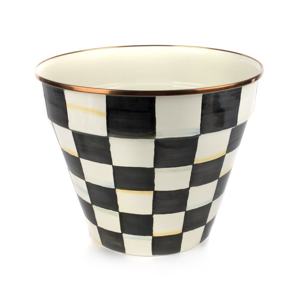 MACKENZIE-CHILDS Mackenzie-chilllds Enamel Check Extra Large Garden Pot - Image 2