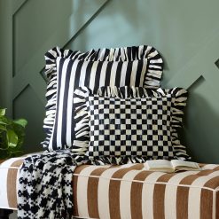 Check Ruffle Pillow