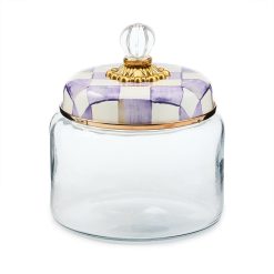 Mackenzie-chilllds Violet Check Kitchen Canisters