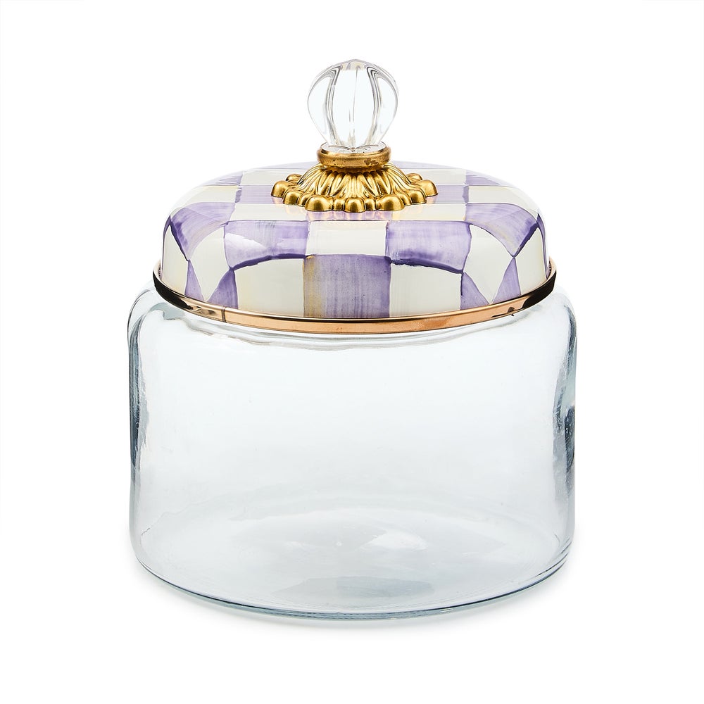 Mackenzie-chilllds Violet Check Kitchen Canisters