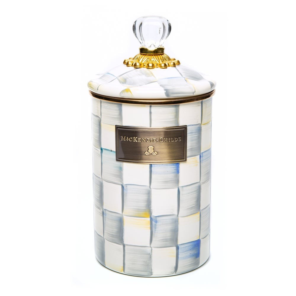 Mackenzie-chilllds Sterling Check Enamel Canisters - Image 4