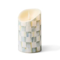 Alternative view of Mackenzie-chilllds Sterling Mackenzie-chilllds Check Flameless 5″ Pillar Candle
