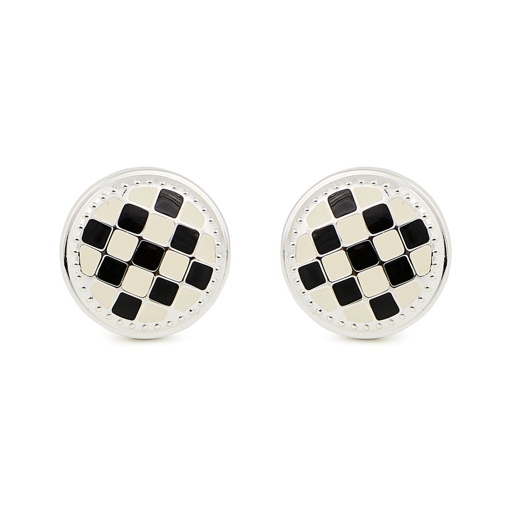 Check Silver Plated Knobs, Set of 2