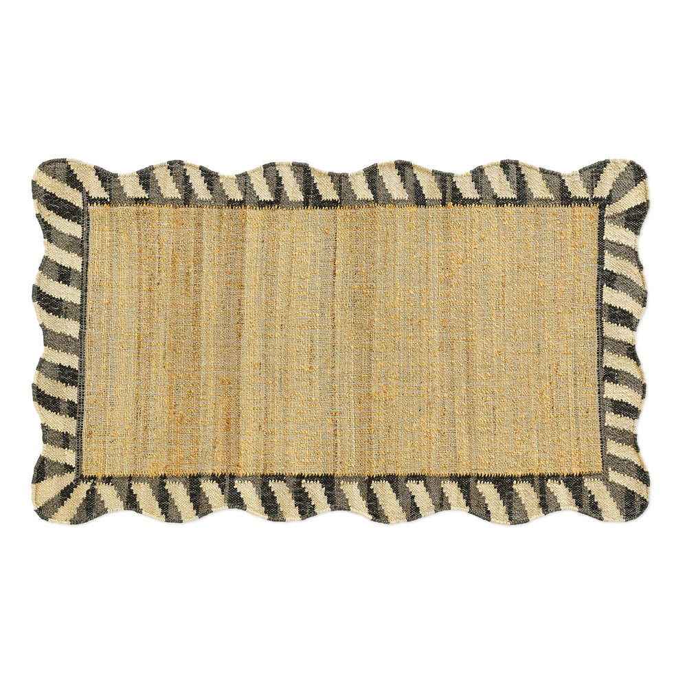 MACKENZIE-CHILDS Mackenzie-chilllds Jute Scalloped Black & White Rug - Image 14
