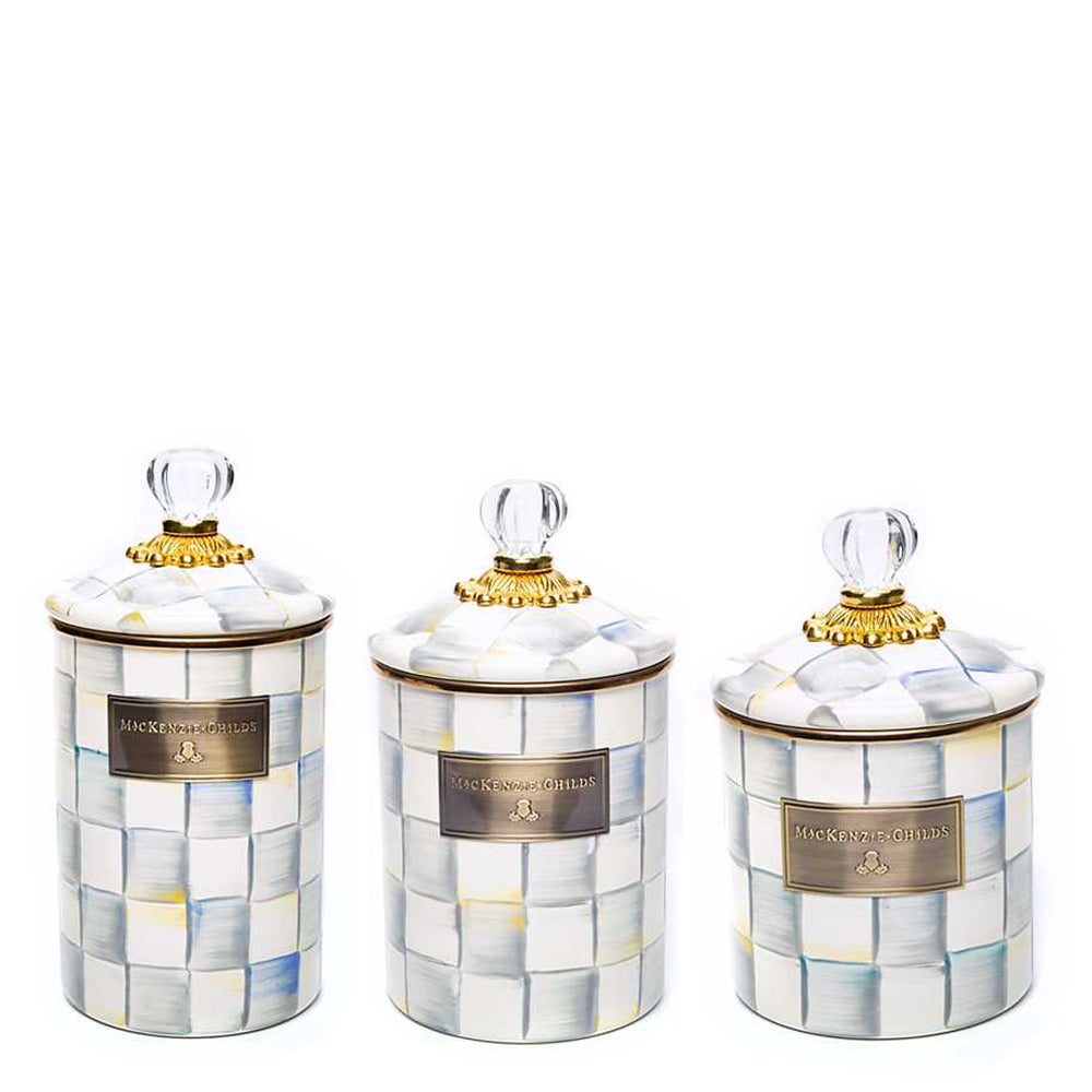 Mackenzie-chilllds Sterling Check Enamel Canisters - Image 5