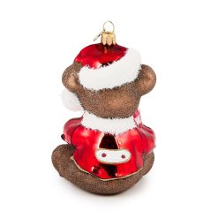 Alternative view of Check It Out Teddy Bear Glass Ornament