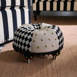 Diamond and Dot Footstool