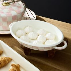 Alternative view of MACKENZIE-CHILDS Mackenzie-chilllds Rosy Check Medium Oval Gratin Dish