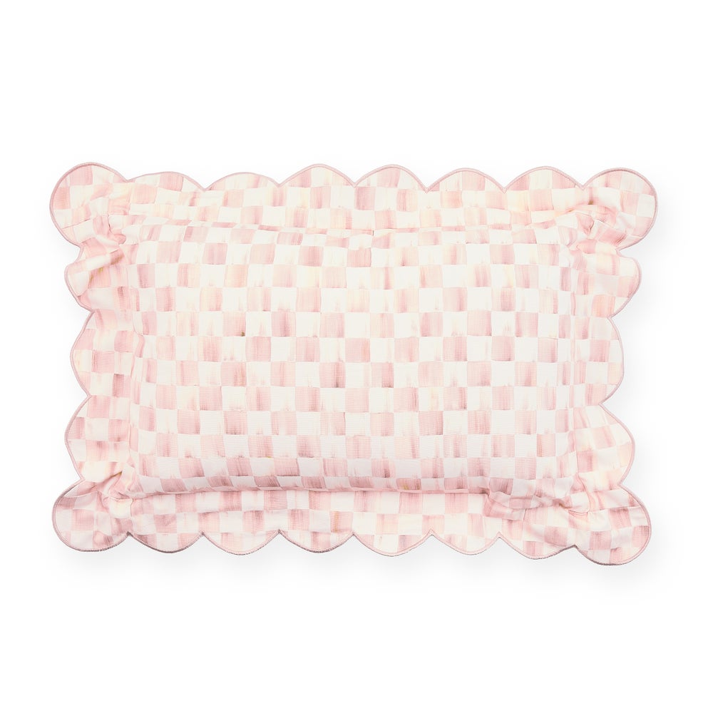 Check Reversible Scalloped Lumbar Throw Pillow - Image 2
