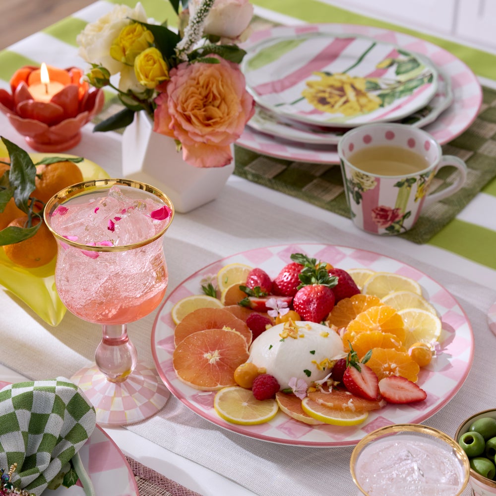 MACKENZIE-CHILDS Mackenzie-chilllds Rosy Check Glassware - Image 8